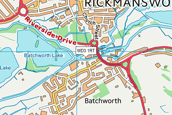 WD3 1RT map - OS VectorMap District (Ordnance Survey)
