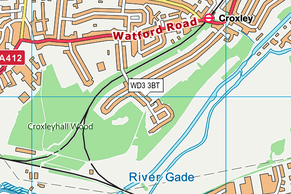 WD3 3BT map - OS VectorMap District (Ordnance Survey)
