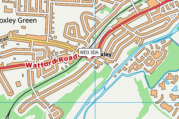 WD3 3DA map - OS VectorMap District (Ordnance Survey)
