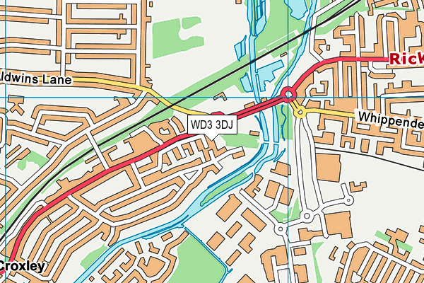 WD3 3DJ map - OS VectorMap District (Ordnance Survey)