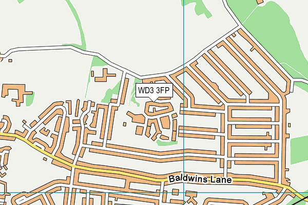 WD3 3FP map - OS VectorMap District (Ordnance Survey)