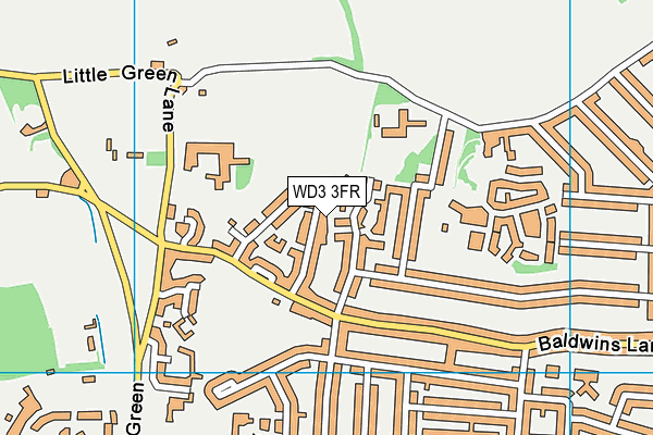 WD3 3FR map - OS VectorMap District (Ordnance Survey)