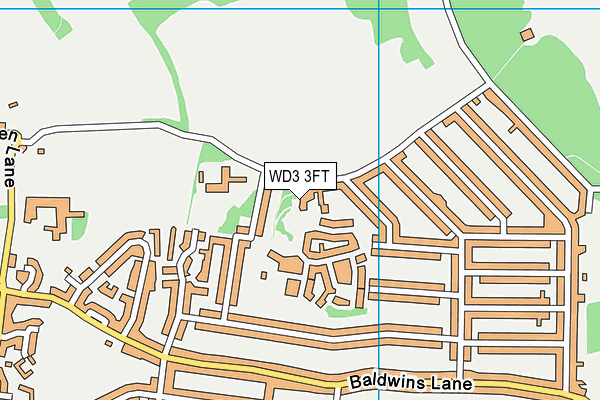 WD3 3FT map - OS VectorMap District (Ordnance Survey)