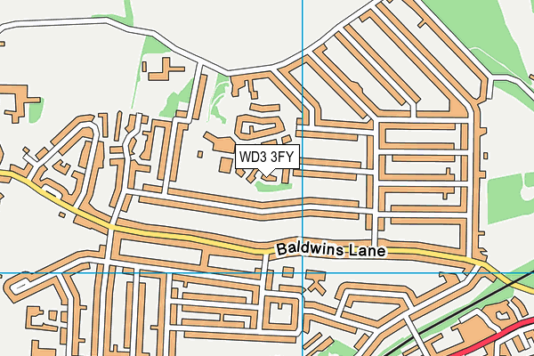 WD3 3FY map - OS VectorMap District (Ordnance Survey)
