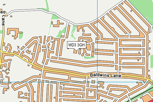 WD3 3GH map - OS VectorMap District (Ordnance Survey)
