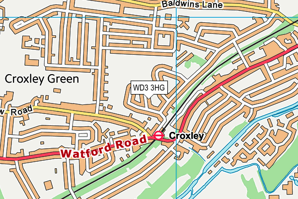 WD3 3HG map - OS VectorMap District (Ordnance Survey)