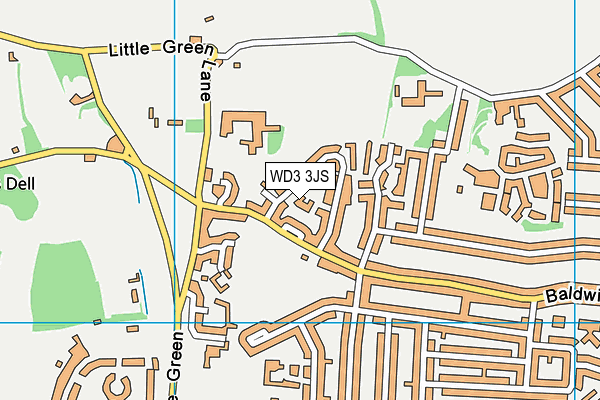 WD3 3JS map - OS VectorMap District (Ordnance Survey)