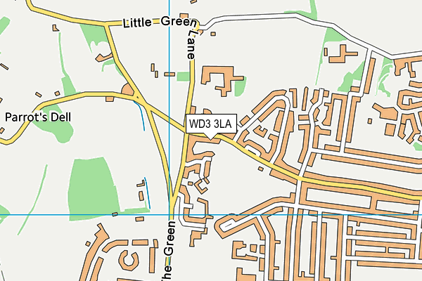 WD3 3LA map - OS VectorMap District (Ordnance Survey)