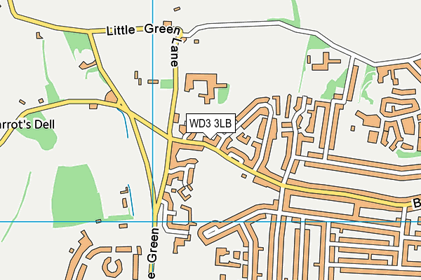 WD3 3LB map - OS VectorMap District (Ordnance Survey)