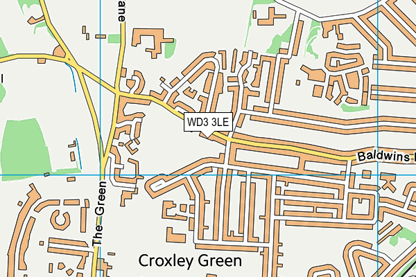 Baldwins Lane Playing Fields map (WD3 3LE) - OS VectorMap District (Ordnance Survey)