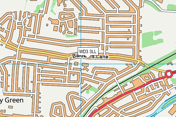 WD3 3LL map - OS VectorMap District (Ordnance Survey)