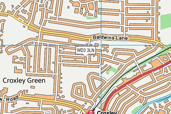 WD3 3LN map - OS VectorMap District (Ordnance Survey)