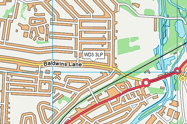 WD3 3LP map - OS VectorMap District (Ordnance Survey)