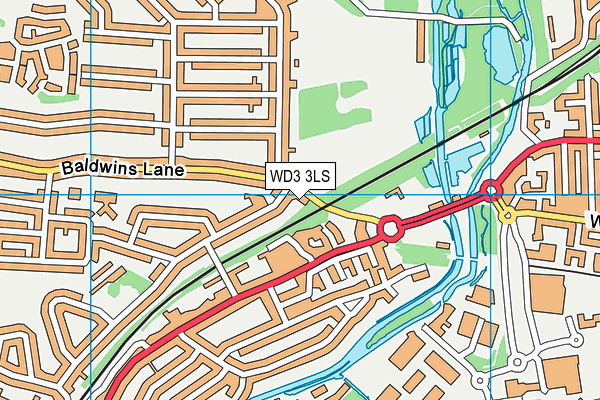 WD3 3LS map - OS VectorMap District (Ordnance Survey)