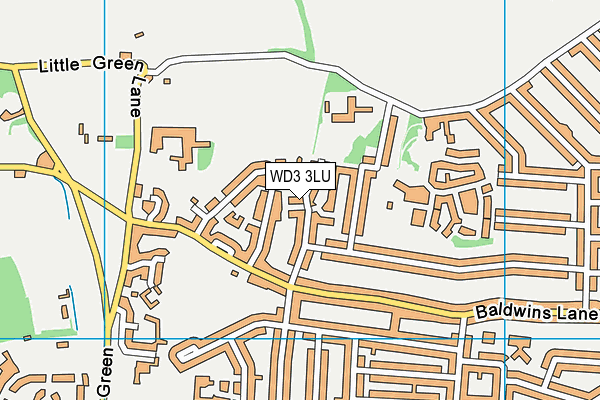 WD3 3LU map - OS VectorMap District (Ordnance Survey)