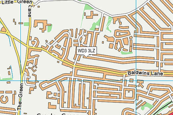 WD3 3LZ map - OS VectorMap District (Ordnance Survey)