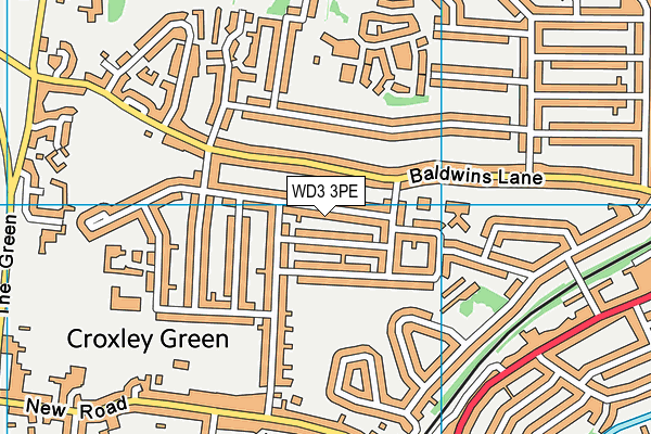 WD3 3PE map - OS VectorMap District (Ordnance Survey)