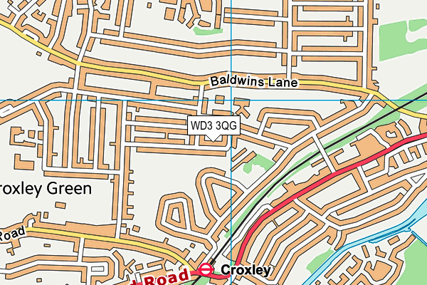 WD3 3QG map - OS VectorMap District (Ordnance Survey)