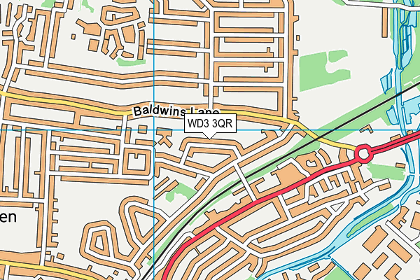 WD3 3QR map - OS VectorMap District (Ordnance Survey)