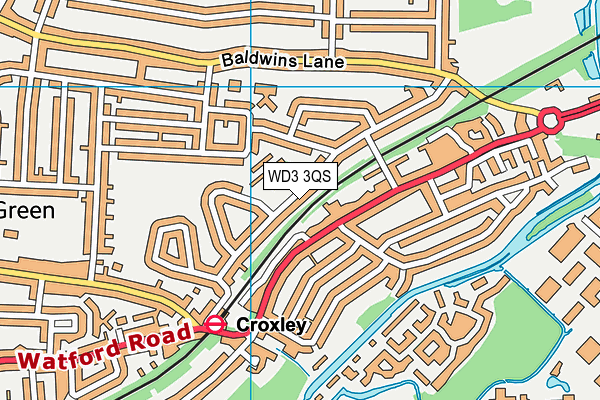 WD3 3QS map - OS VectorMap District (Ordnance Survey)