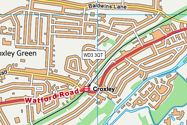 WD3 3QT map - OS VectorMap District (Ordnance Survey)