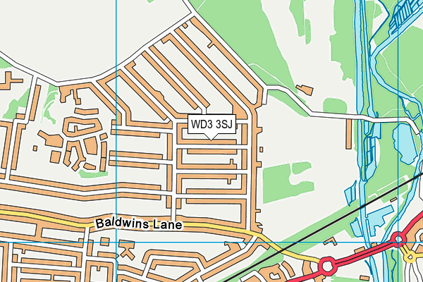WD3 3SJ map - OS VectorMap District (Ordnance Survey)