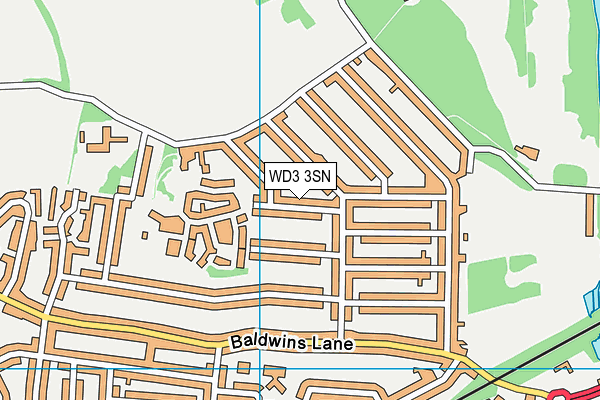 WD3 3SN map - OS VectorMap District (Ordnance Survey)