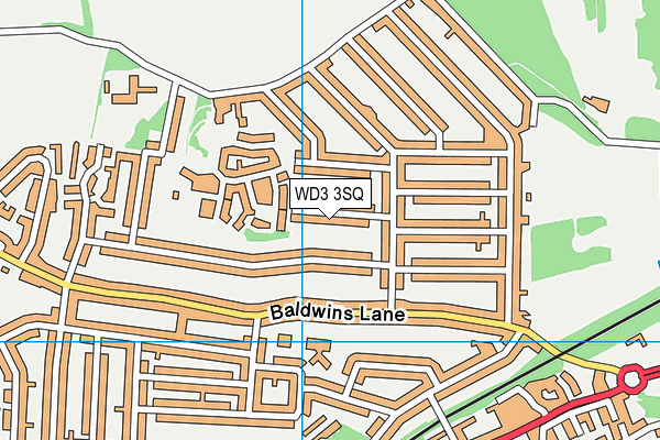 WD3 3SQ map - OS VectorMap District (Ordnance Survey)