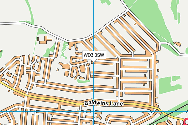 WD3 3SW map - OS VectorMap District (Ordnance Survey)