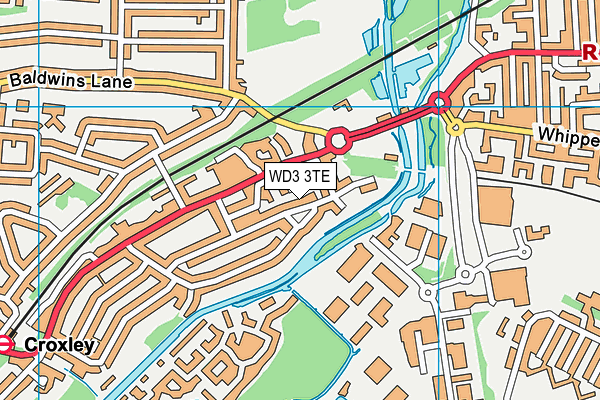 WD3 3TE map - OS VectorMap District (Ordnance Survey)