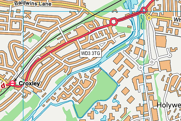 WD3 3TG map - OS VectorMap District (Ordnance Survey)