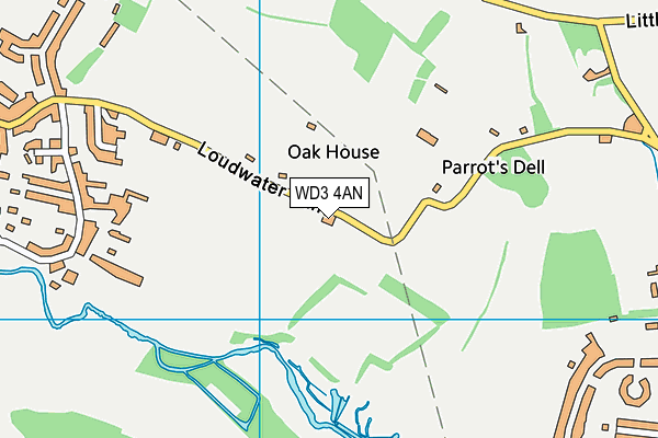 WD3 4AN map - OS VectorMap District (Ordnance Survey)