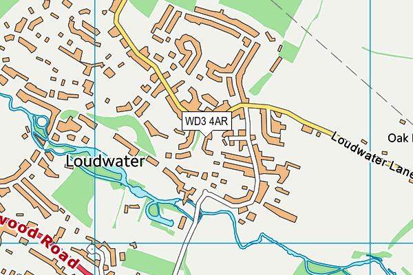WD3 4AR map - OS VectorMap District (Ordnance Survey)