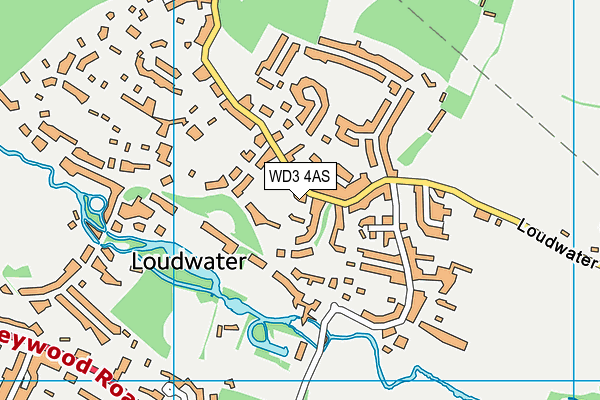 WD3 4AS map - OS VectorMap District (Ordnance Survey)