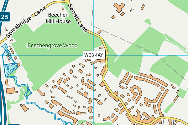 WD3 4AY map - OS VectorMap District (Ordnance Survey)