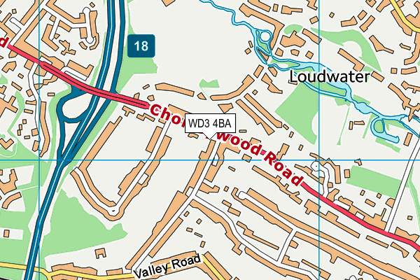 WD3 4BA map - OS VectorMap District (Ordnance Survey)