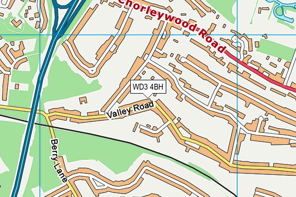 WD3 4BH map - OS VectorMap District (Ordnance Survey)
