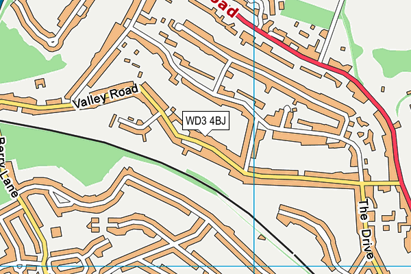 WD3 4BJ map - OS VectorMap District (Ordnance Survey)