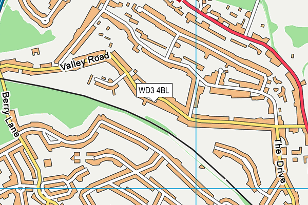 WD3 4BL map - OS VectorMap District (Ordnance Survey)