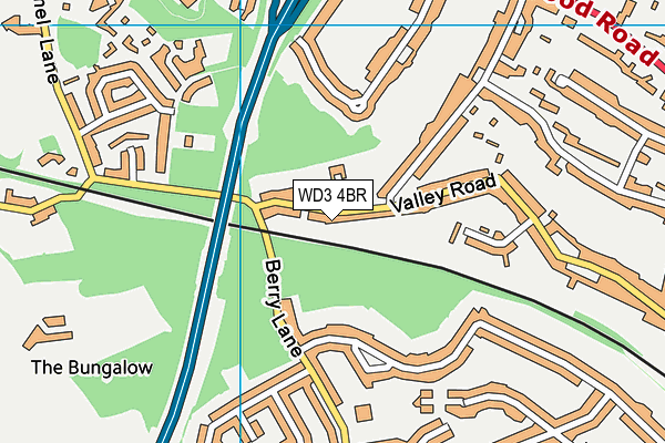 WD3 4BR map - OS VectorMap District (Ordnance Survey)