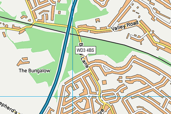 WD3 4BS map - OS VectorMap District (Ordnance Survey)