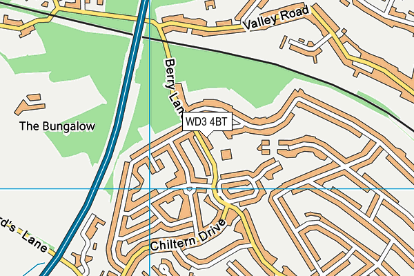WD3 4BT map - OS VectorMap District (Ordnance Survey)