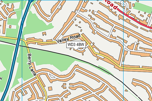 WD3 4BW map - OS VectorMap District (Ordnance Survey)