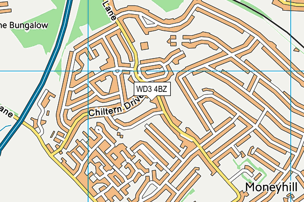WD3 4BZ map - OS VectorMap District (Ordnance Survey)
