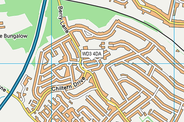 WD3 4DA map - OS VectorMap District (Ordnance Survey)