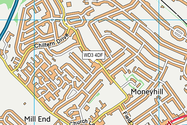 WD3 4DF map - OS VectorMap District (Ordnance Survey)