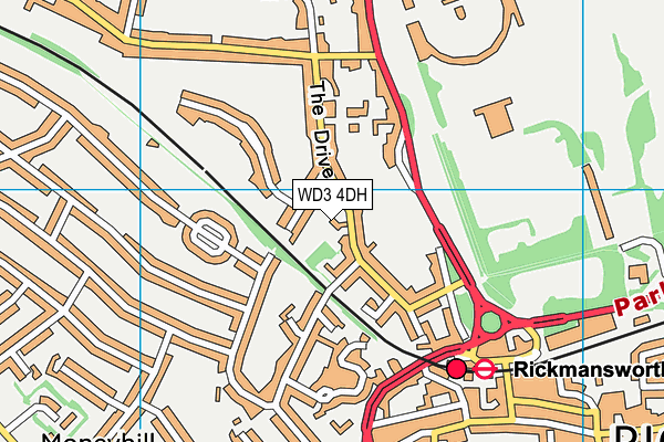 WD3 4DH map - OS VectorMap District (Ordnance Survey)