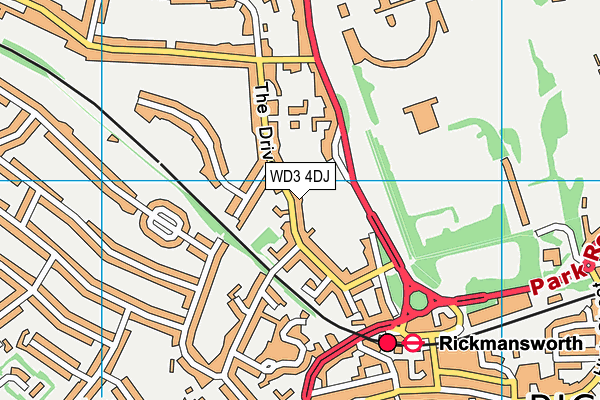 WD3 4DJ map - OS VectorMap District (Ordnance Survey)