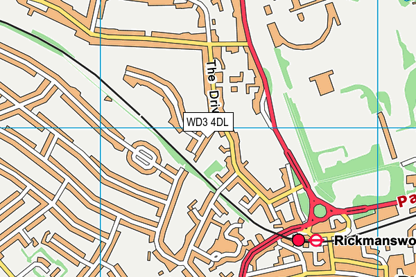 WD3 4DL map - OS VectorMap District (Ordnance Survey)