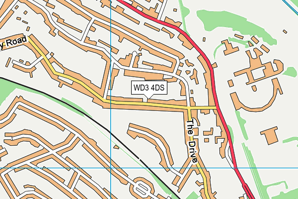 WD3 4DS map - OS VectorMap District (Ordnance Survey)